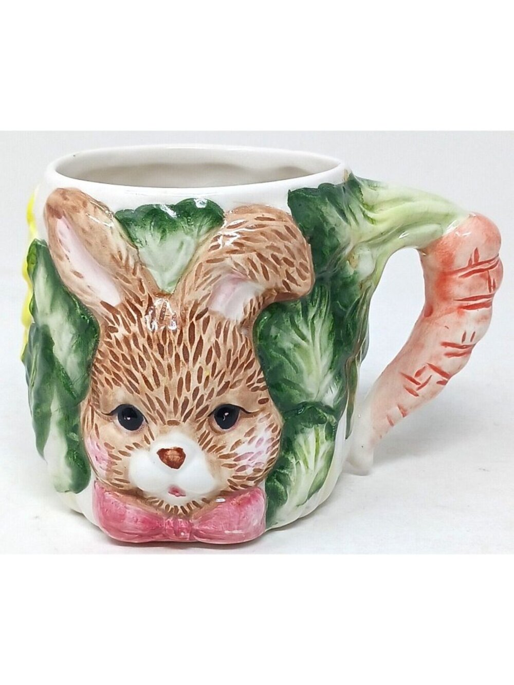 Rabbit Coffee Tea Cup Porcelain Large Carrot Handle World Bazaars 33117   #S-2
